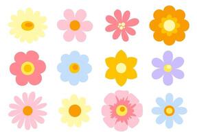 set of flowers vector