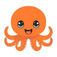 vector dibujos animados ilustración con linda pulpo