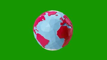 Earth Rotating 3d Green Screen. chroma key video