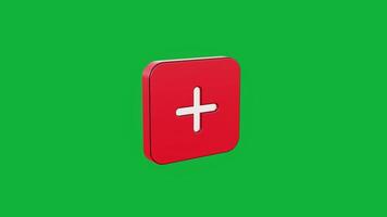 Engaging 3D First Aid Sign rotation animation with green screen video