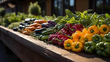 AI generated Fresh organic vegetables, healthy eating, nature colorful bounty on display generated by AI photo