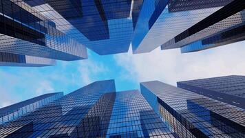 verre gratte-ciel bâtiment des nuages bleu ciel video