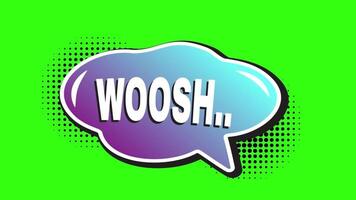 woosh bate-papo diálogo discurso bolha verde tela fundo video