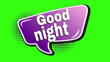 Good Night chat dialogue Speech bubble Green Screen Background video