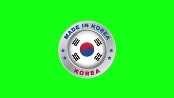 Made in Korea Stamp label Green Screen Background video