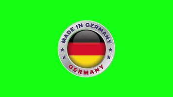Made In Germany Stamp label Green Screen Background video