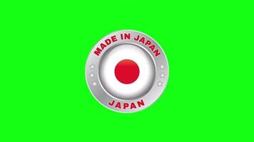 Made In Japan Stamp label Green Screen Background video