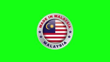 fatto nel Malaysia francobollo etichetta verde schermo sfondo video