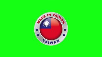 Made In Taiwan Stamp label Green Screen Background video