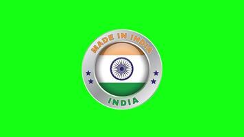 Made In India Stamp label Green Screen Background video