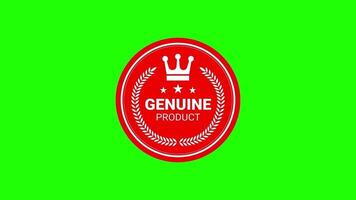 Genuine Product Stamp Animation Green Screen stock video