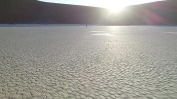 meisje wandelen in de namib woestijn, deadvlei video