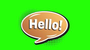 Hello Chat Emotion Sticker Speech Bubble Green Screen video