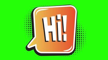 Hi Chat Emotion Sticker Speech Bubble Green Screen video