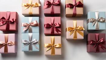 AI generated A shiny yellow gift box, wrapped with love and celebration generated by AI photo