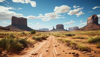 AI generated Monument Valley a famous, remote, natural landmark with stunning beauty generated by AI photo