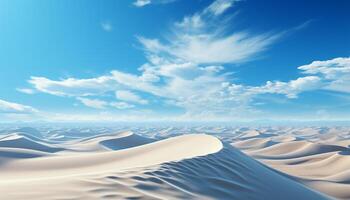 AI generated Abstract coastline, ripples in sand, mountain range, clear sky generated by AI photo