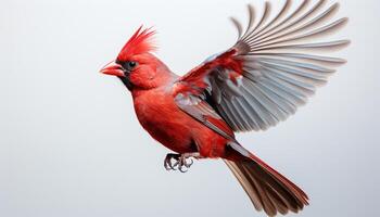 ai generado un linda pájaro encaramado en un rama, volador libremente generado por ai foto