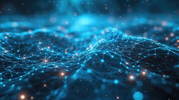 AI generated A luminous abstract tech background showcases intricate fiber optic connections, Ai Generated. photo