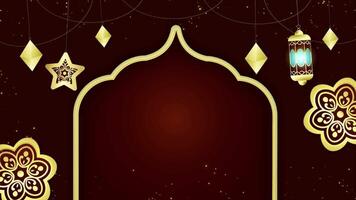 Golden Arabic Background Islamic Lanterns Hanging Animation video