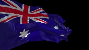 3d animation of the national flag of Australia waving in the wind. video