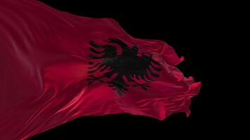 3d animatie van de nationaal vlag van Albanië golvend in de wind. video