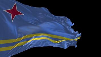 3d animation of the national flag of Aruba waving in the wind. video