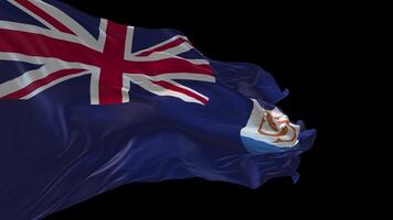 3d animering av de nationell flagga av anguilla vinka i de vind. video