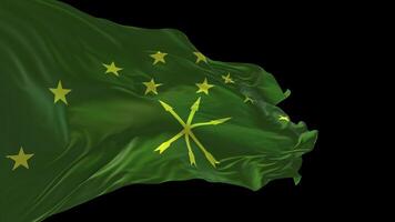 3d animatie van de nationaal vlag van adygea golvend in de wind. video