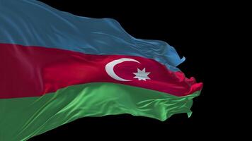 3d animering av de nationell flagga av azerbaijan vinka i de vind. video