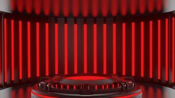 3d abstract red neon lights background theme with modern podium studio, amazing for display and promotoin product video