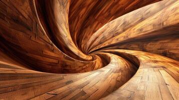 AI generated gracefully curved wooden backdrop. Ai Generated. photo