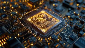 AI generated Advanced quantum computer circuits unveil subtle embedded security protocols, safeguarding data, Ai Generated. photo