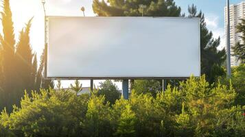 AI generated Spacious blank white billboard or poster offers a versatile canvas for various promotions, Ai Generated. photo