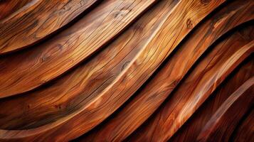 AI generated gracefully curved wooden backdrop. Ai Generated. photo