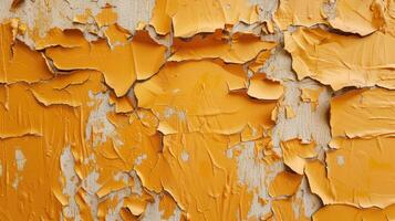 AI generated Textured background of orange rough filler plaster on a facade wall. Ai Generated photo