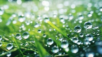 ai generado gotas de lluvia crear artístico ondas en el suelo, elaboración un frio verano fondo. ai generado foto