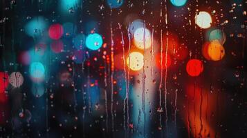 AI generated Mesmerizing multicolor bokeh with a cascade of raining light and blurry lights. Ai Generated photo