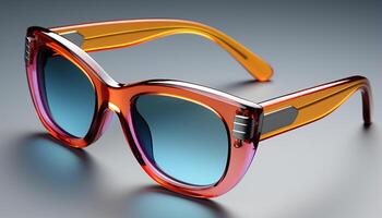 AI generated Fashionable eyewear reflects modern elegance in a single lens generated by AI photo