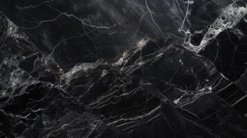 AI generated Natural black marble texture, evoking luxury and elegance for skin tile wallpaper, Ai Generated. photo