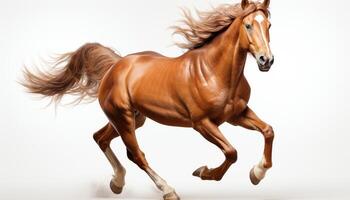 AI generated A majestic stallion running freely in the beautiful outdoors generated by AI photo
