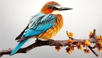 AI generated A vibrant bee eater perching on a branch in the wild generated by AI photo