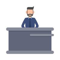 front desk  in table work illustration vector