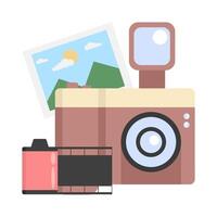 camera photo, picture with cliche illustration vector