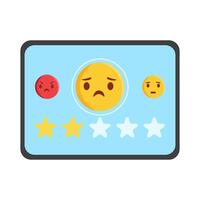 review star with emoji in tab illustration vector