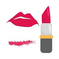 labios, lápiz labial con ensayador lápiz labial ilustración vector