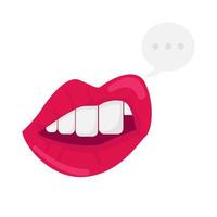 lips with speech bubble illustration vector