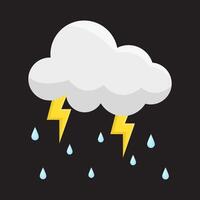 cloud rain with lightning illustration vector