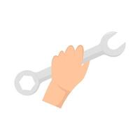 wrench tools in hand illustration vector