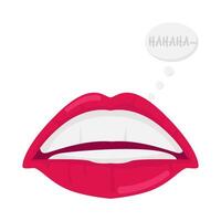 lips with laugh saying in speech bubble illustration vector